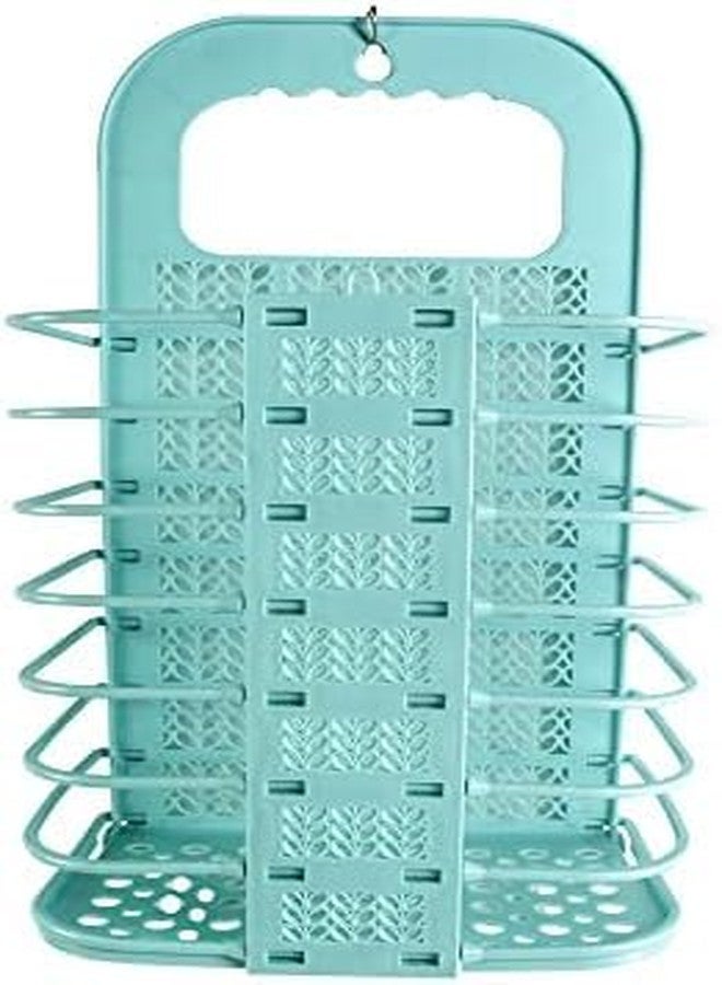 DIKSUL Bathroom Hanging Mesh Laundry Basket Toiletry Accessories Organization Washing Bin Home Portable Magic Sticker Wall Mounted Foldable Plastic Laundry Bag for Bathroom Bedroom Dirty Clothes - Image 1